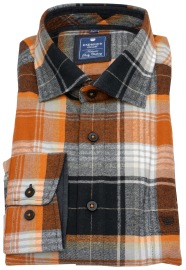 Redmond Flanellhemd - Comfort Fit - kariert - orange