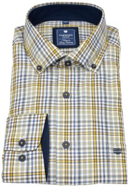 Redmond Hemd - Comfort Fit - Button Down Kragen - kariert - gelb