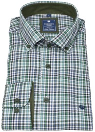 Redmond Hemd - Comfort Fit - Button Down Kragen - kariert - grün