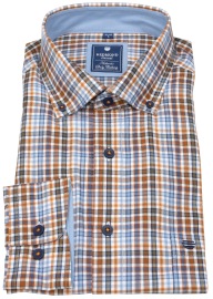 Redmond Hemd - Comfort Fit - Button Down Kragen - kariert - orange