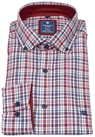 Redmond Hemd - Comfort Fit - Button Down Kragen - kariert - rot