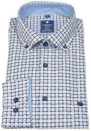 Redmond Hemd - Comfort Fit - Button Down Kragen - Print - blau
