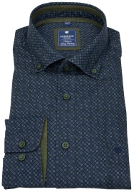 Redmond Hemd - Comfort Fit - Button Down Kragen - Print - grün / blau