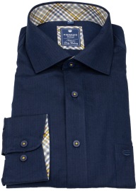 Redmond Hemd - Comfort Fit - Kentkragen - Twill - dunkelblau