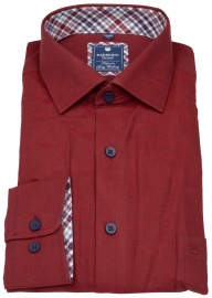 Redmond Hemd - Comfort Fit - Kentkragen - Twill - rot