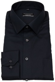 Redmond Hemd - Comfort Fit - Kentkragen - Twill - schwarz - ohne OVP