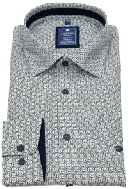 Redmond Hemd - Comfort Fit - Print - Casual - Kontrastknöpfe - grün / blau - ohne OVP