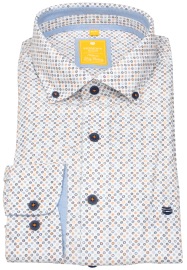 Redmond Hemd - Modern Fit - Button Down Kragen - Print - orange