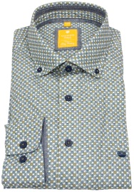 Redmond Hemd - Modern Fit - Button Down - Print - grün / hellblau