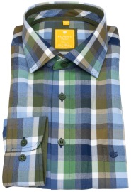 Redmond Hemd - Modern Fit - kariert - grün / blau