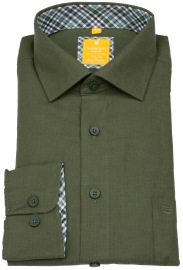 Redmond Hemd - Modern Fit - Kentkragen - Twill - grün