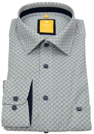 Redmond Hemd - Modern Fit - Print - Casual - Kontrastknöpfe - grün / blau - ohne OVP