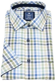Redmond Kurzarmhemd - Comfort Fit - kariert - blau / grün - ohne OVP