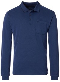 Redmond Poloshirt - Regular Fit - Langarm - Wash and Wear - blau