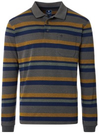 Redmond Poloshirt - Regular Fit - Langarm - Wash and Wear - Streifen - anthrazit