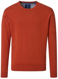 Redmond Pullover - Rundhals-Ausschnitt - terra rot
