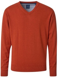Redmond Pullover - V-Ausschnitt - terra rot