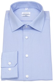 Seidensticker Hemd - Slim Fit - Kentkragen - Fil-a-Fil - hellblau