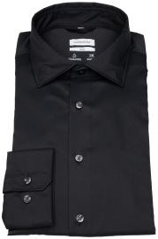 Seidensticker Hemd - Slim Fit - Performance Shirt - Kentkragen - schwarz