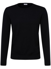 Seidensticker Pullover - Merinowolle - Rundhals-Ausschnitt - schwarz