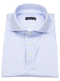 van Laack Poloshirt - Tailor Fit - leicht tailliert - hellblau / weiß - ohne OVP