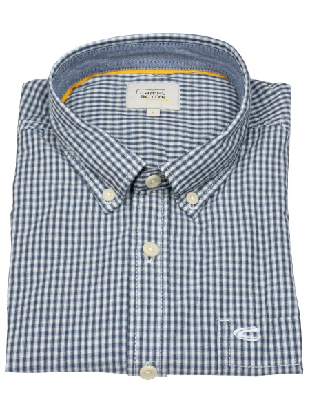 Camel Active Hemd - Regular Fit - Button Down Kragen - kariert - blau / hellblau