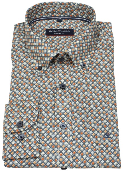 Casa Moda Hemd - Casual Fit - Button Down - Kontrastknöpfe - mehrfarbig