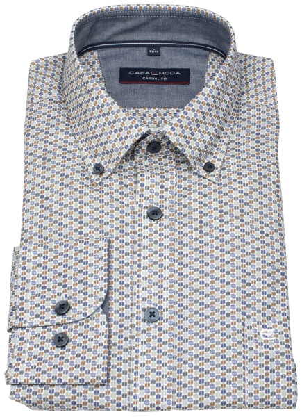 Casa Moda Hemd - Casual Fit - Button Down - Kontrastknöpfe - mehrfarbig - extra langer 72cm Arm - 454487802 300 