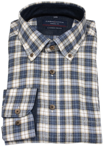 Casa Moda Hemd - Casual Fit - Button Down - leichter Flanell - kariert - mehrfarbig