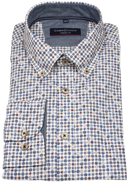 Casa Moda Hemd - Casual Fit - Button Down - Print - blau - 454485200 100 
