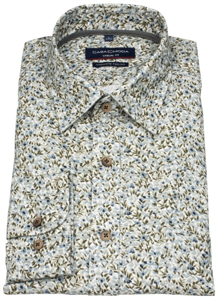 Casa Moda Hemd - Casual Fit - Kentkragen - leichter Flanell - Print - mehrfarbig - ohne OVP
