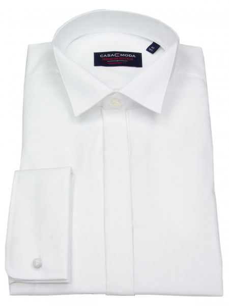 Casa Moda Hemd - Comfort Fit - Kläppchenkragen - verd. Knopfleiste - weiß - ohne OVP - 005350 0 