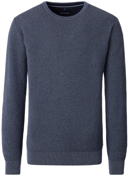 Casa Moda Pullover - Rundhals Ausschnitt - Struktur - blau-grau - 454478900 741 