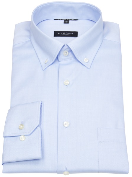 Eterna Hemd - Comfort Fit - Button Down - Cover Shirt - extra blickdicht - hellblau - 8817 E19L 10 