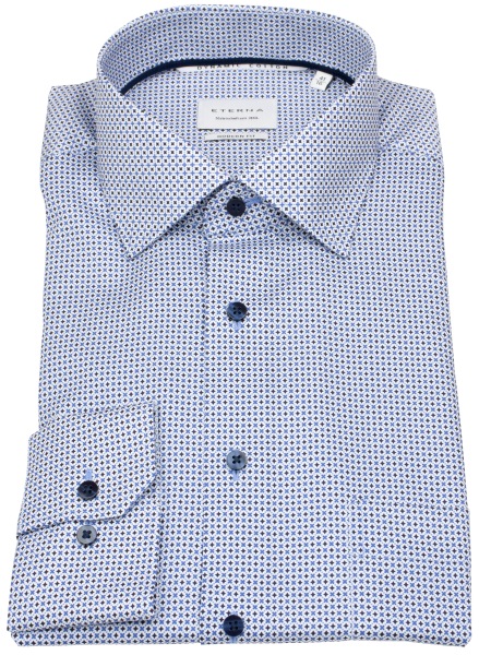 Eterna Hemd - Modern Fit - Dynamic Cotton - dunkelblau / blau / weiß