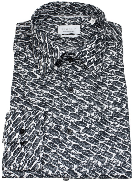 Eterna Hemd - Modern Fit - Dynamic Cotton - Oldtimer - schwarz / weiß - 1063 X171 39 