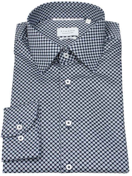 Eterna Hemd - Modern Fit - Dynamic Cotton - Print - dunkelblau - extra langer 68cm Arm - ohne OVP