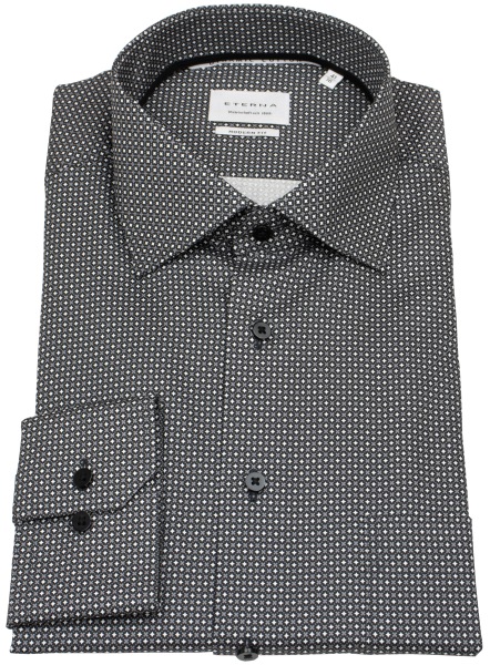 Eterna Hemd - Modern Fit - Dynamic Cotton - schwarz / weiß