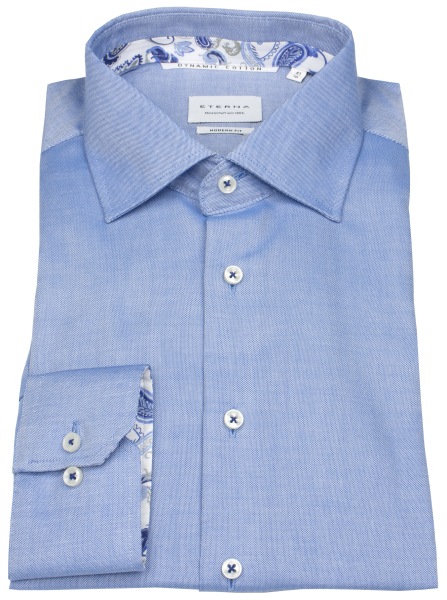 Eterna Hemd - Modern Fit - Dynamic Cotton - Struktur - blau - ohne OVP - 4352 X94K 13 