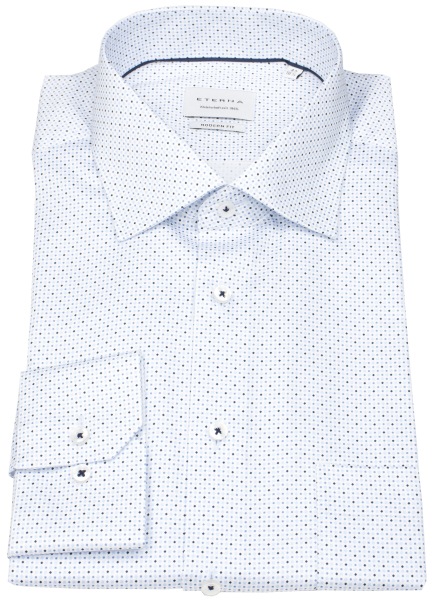 Eterna Hemd - Modern Fit - Kentkragen - hellblau / dunkelblau / weiß - extra langer 68cm Arm - 1054 X19K 11 Al=68 