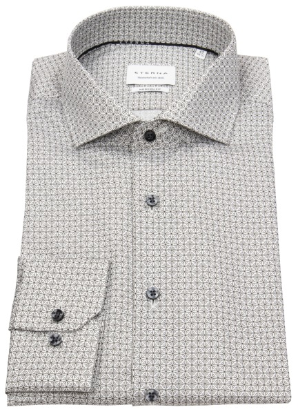 Eterna Hemd - Modern Fit - Kentkragen - Kontrastknöpfe - grau / weiß - ohne OVP