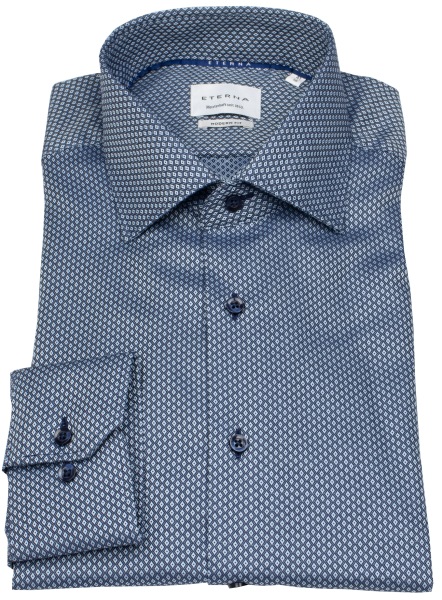 Eterna Hemd - Modern Fit - Print - blau / hellblau - extra langer 69cm Arm - ohne OVP