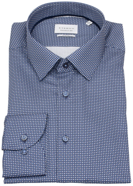 Eterna Hemd - Slim Fit - Kentkragen - Dynamic Cotton - dunkelblau / hellblau / weiß