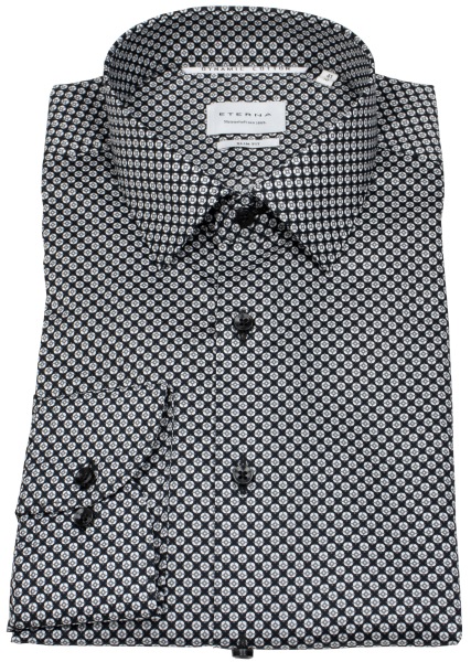 Eterna Hemd - Slim Fit - Kentkragen - Dynamic Cotton - schwarz / grau - 1216 F171 38 