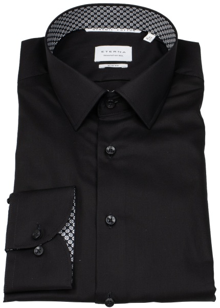 Eterna Hemd - Slim Fit - Kentkragen - Dynamic Cotton - schwarz - ohne OVP - 1282 F141 39 