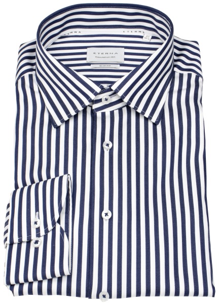 Eterna Hemd - Slim Fit - Streifen - dunkelblau / weiß - ohne OVP