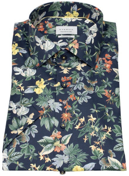 Eterna Kurzarmhemd - Modern Fit - florales Muster - mehrfarbig - ohne OVP
