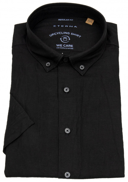 Eterna Kurzarmhemd - Regular Fit - Button Down - We Care - schwarz - 2450 WS14 39 