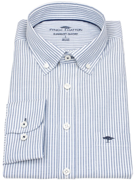 Fynch-Hatton Hemd - Casual Fit - Button Down - feine Streifen - dunkelblau / weiß - ohne OVP - 10005500 5570 