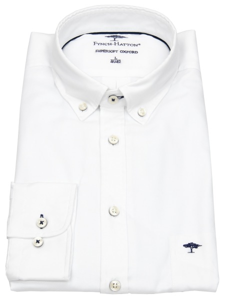 Fynch-Hatton Hemd - Casual Fit - Button Down - Oxford - weiß - ohne OVP - 10005500 5500 